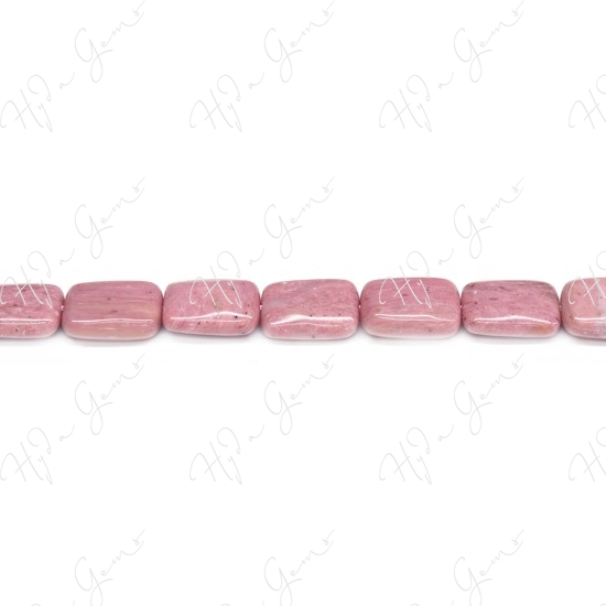 Red Rhodnite Flat Rectangle Beads