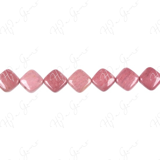 Red Rhodnite Flat Square Beads