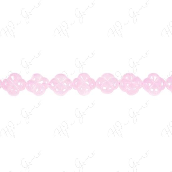 Rose Quartz Clover Flower Beads