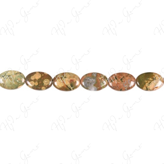 Rhyolite Flat Oval Beads