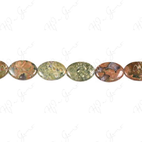 Rhyolite Flat Oval Beads