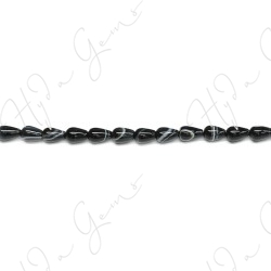 Black Striped Agate Drop Beads