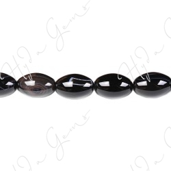 Black Striped Agate Rice Beads