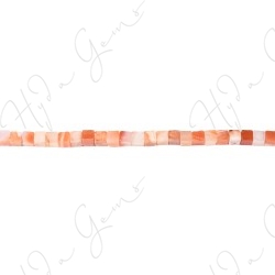 Orange Striped Agate Cube Beads