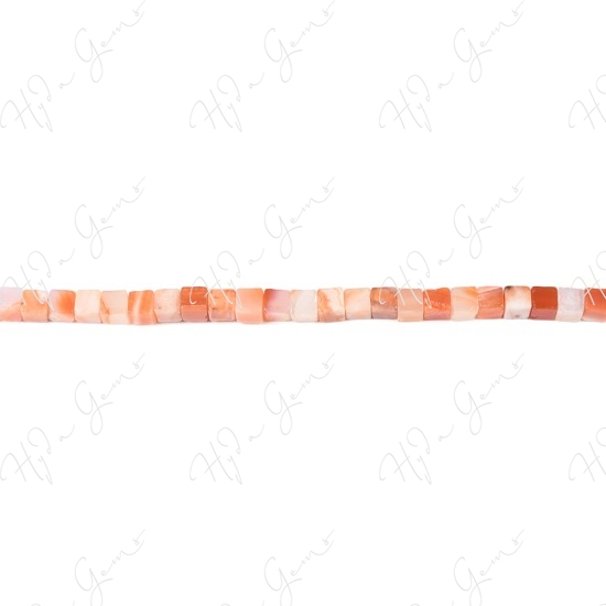 Orange Striped Agate Cube Beads