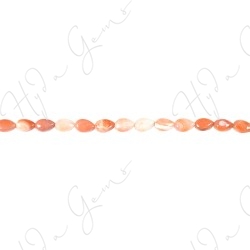 Orange Striped Agate Pear Beads