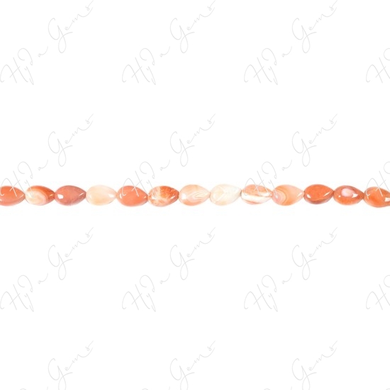 Orange Striped Agate Pear Beads