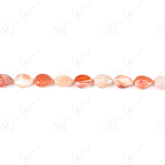 Orange Striped Agate Pear Beads