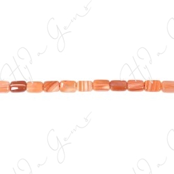 Orange Striped Agate Flat Rectangle Beads