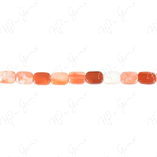 Orange Striped Agate Flat Rectangle Beads