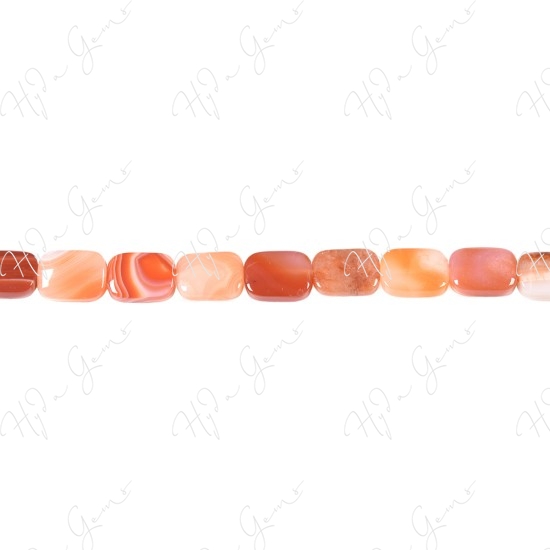 Orange Striped Agate Flat Rectangle Beads