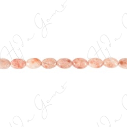 Sun Stone Flat Oval Beads