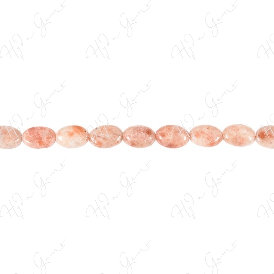 Sun Stone Flat Oval Beads