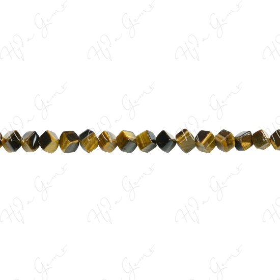 Tiger Eye Cube Beads