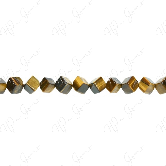 Tiger Eye Cube Beads