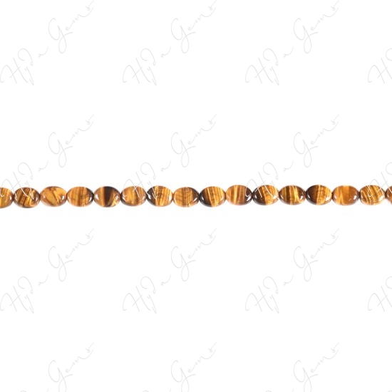 Tiger Eye Flat Oval Beads