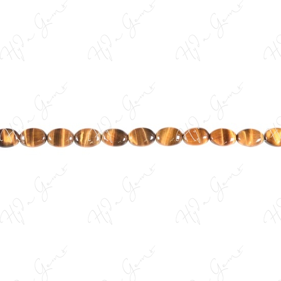 Tiger Eye Flat Oval Beads