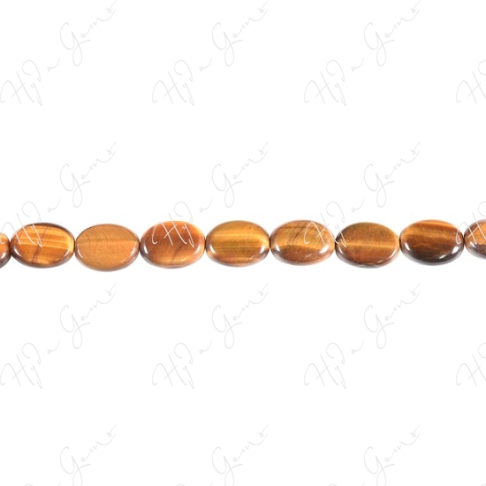 Tiger Eye Flat Oval Beads