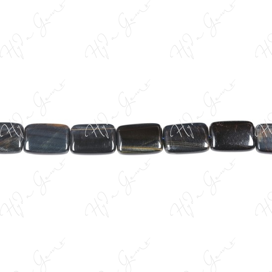 Blue Tiger Eye Flat Rectangle Beads