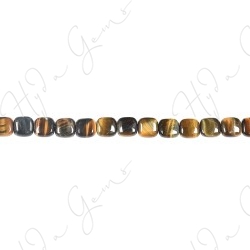 Blue Tiger Eye Flat Square Beads