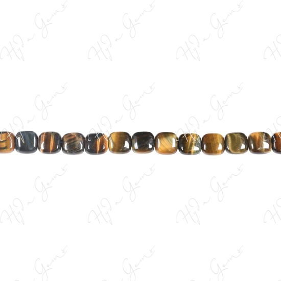 Blue Tiger Eye Flat Square Beads