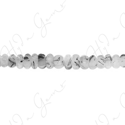 Black Rutile Quartz 6-Face Lattern Beads