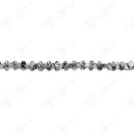 Black Rutile Quartz 8 Shaped Beads