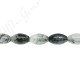 Black Rutile Quartz Rice Beads