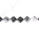 Black Rutile Quartz Flat Square Beads