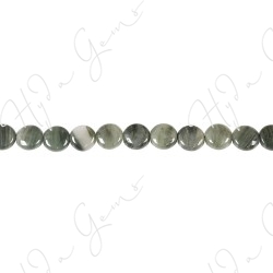 Green Rutlie Quartz Coin Beads