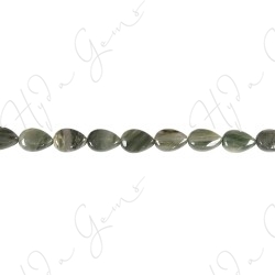 Green Rutlie Quartz Pear Beads