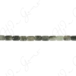 Green Rutlie Quartz Flat Rectangle Beads