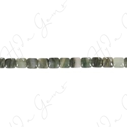 Green Rutlie Quartz Flat Square Beads