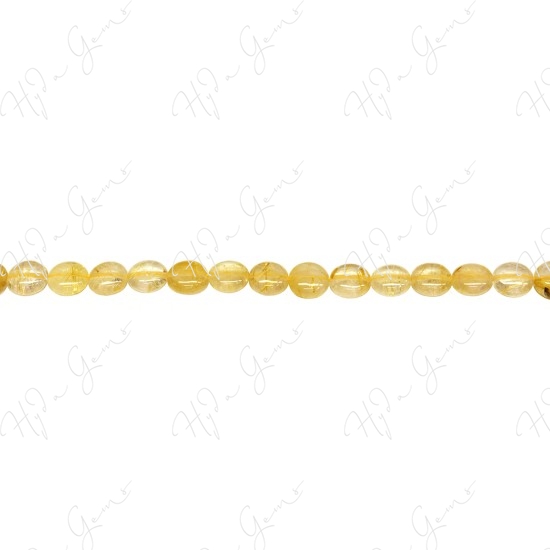 Rutile Quartz Coin Beads