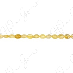 Rutile Quartz Flat Oval Beads