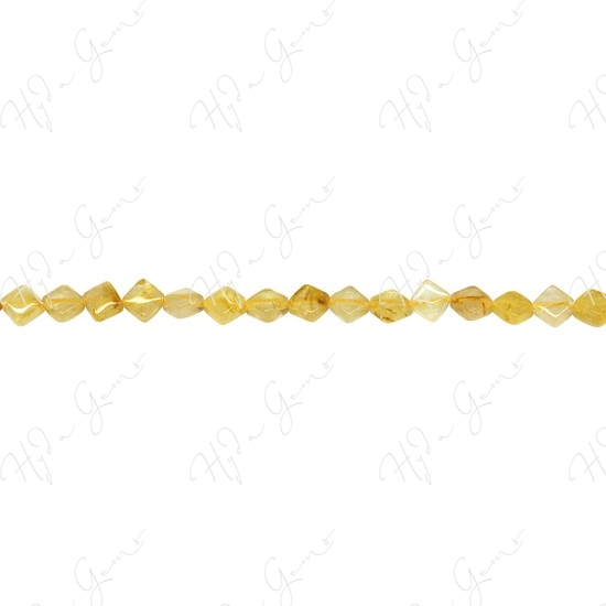 Rutile Quartz Flat Square Beads