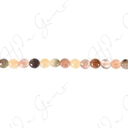 Multi Rutile Quartz Coin Beads