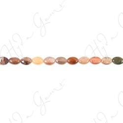 Multi Rutile Quartz Flat Oval Beads