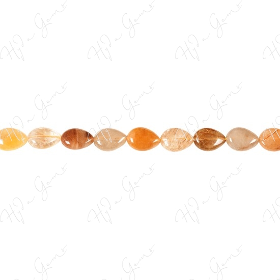 Multi Rutile Quartz Pear Beads