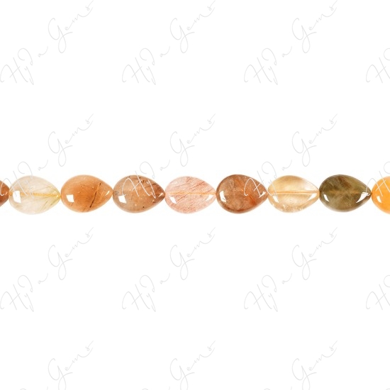 Multi Rutile Quartz Pear Beads