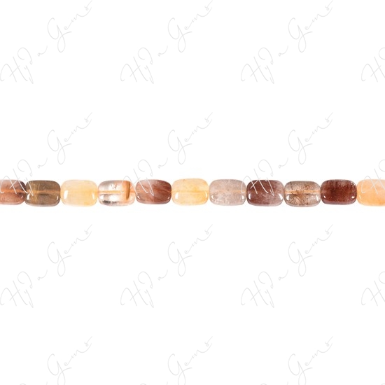 Multi Rutile Quartz Flat Rectangle Beads