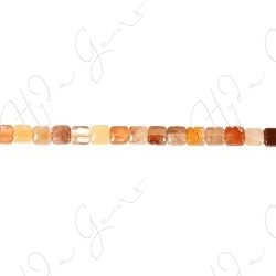 Multi Rutile Quartz Flat Square Beads