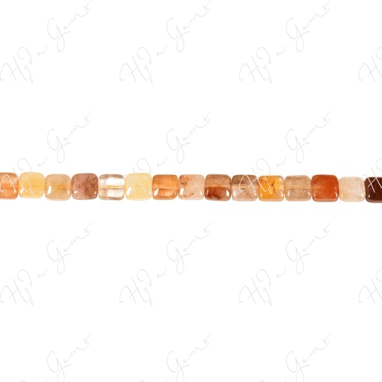 Multi Rutile Quartz Flat Square Beads