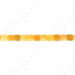 Yellow Quartz Flat Square Beads