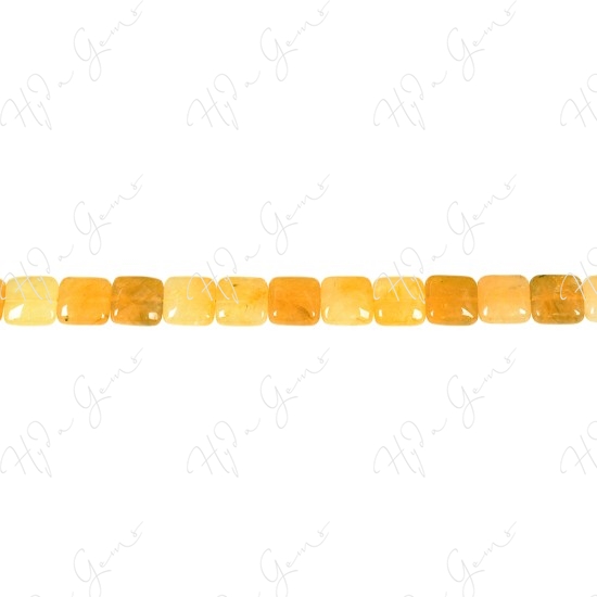 Yellow Quartz Flat Square Beads