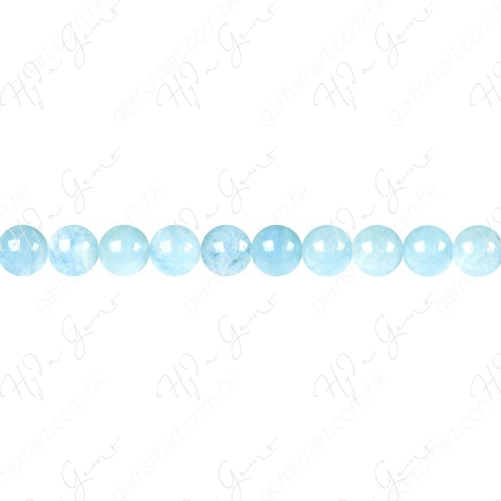 Aquamarine Round Beads (A)