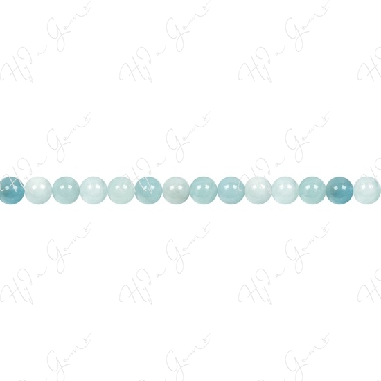 Aquamarine Multi-Color Round Beads (A)