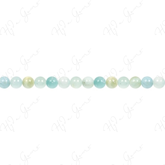 Aquamarine Multi-Color Round Beads (A1)