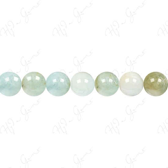 Aquamarine Multi-Color Round Beads