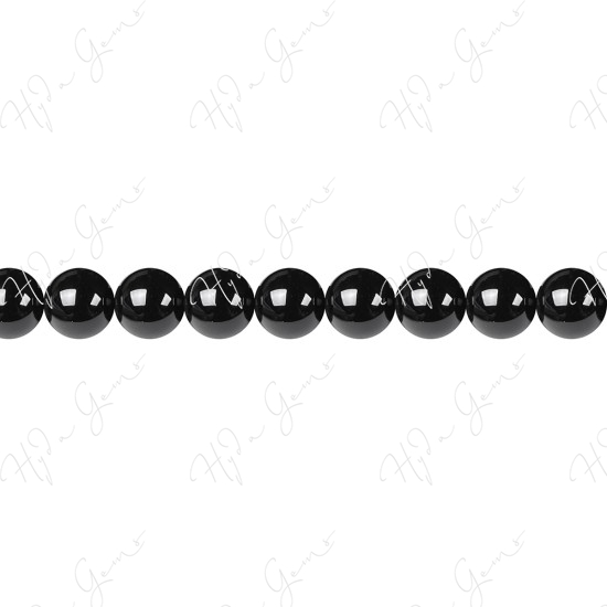 Black Agate Round Beads